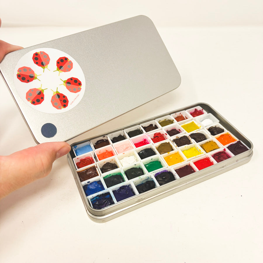 Unknown Paints in Metal Tins with Trays