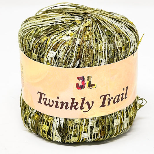 Twinkly Trail Olive Ladder Ribbon Yarn