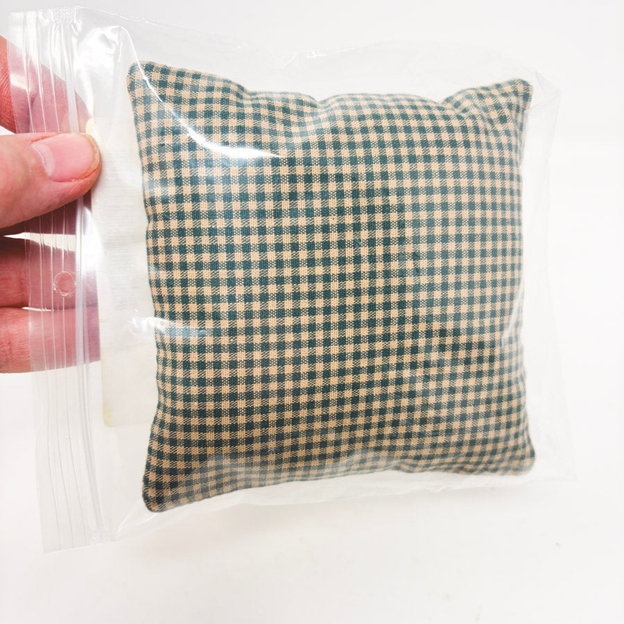 Small Green Check Tuckaway Pillow for Needlepoint
