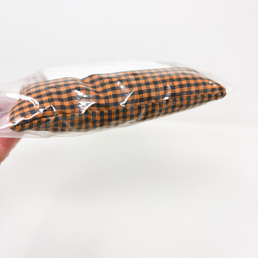 Small Orange Check Tuckaway Pillow for Needlepoint