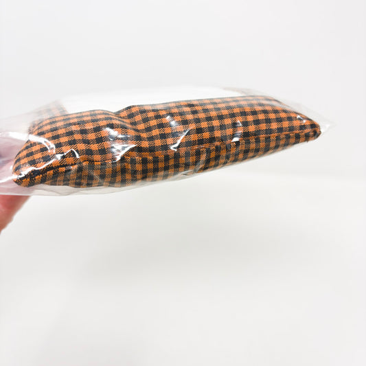 Small Orange Check Tuckaway Pillow for Needlepoint