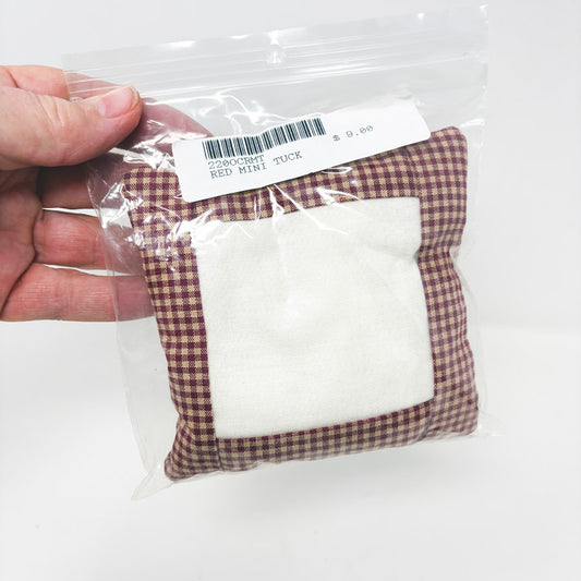 Small Red Check Tuckaway Pillow for Needlepoint