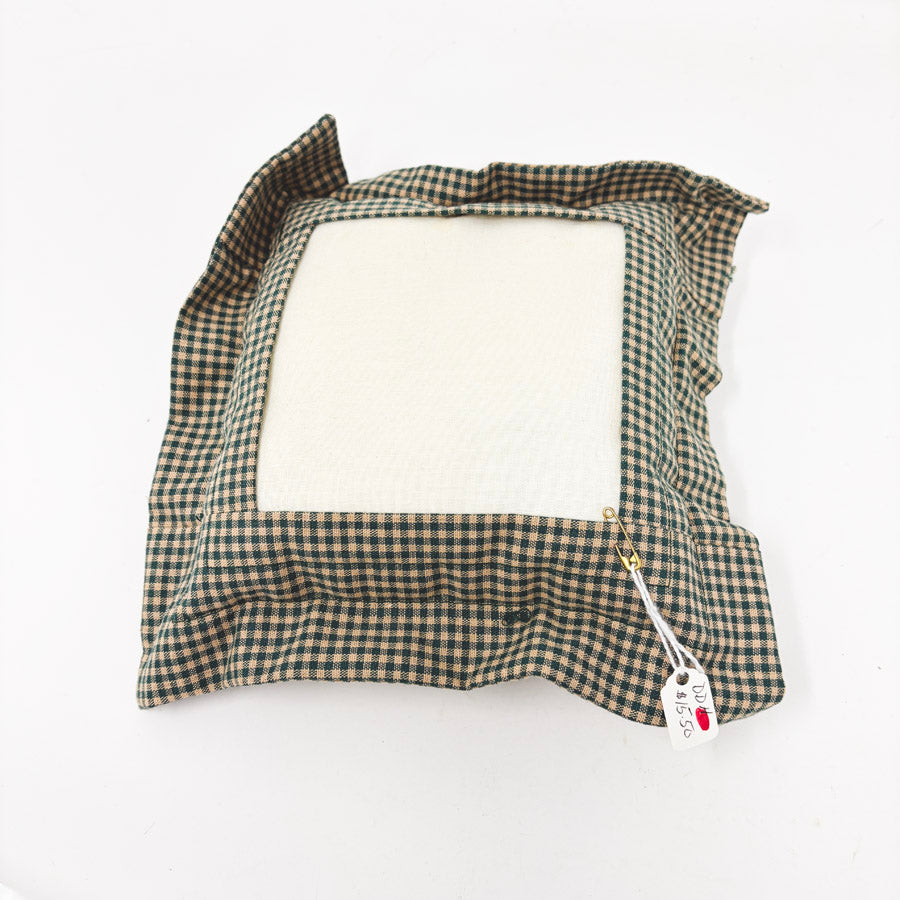 Medium Green Check Tuckaway Pillow for Needlepoint