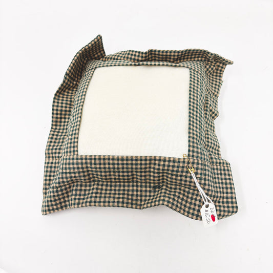 Medium Green Check Tuckaway Pillow for Needlepoint