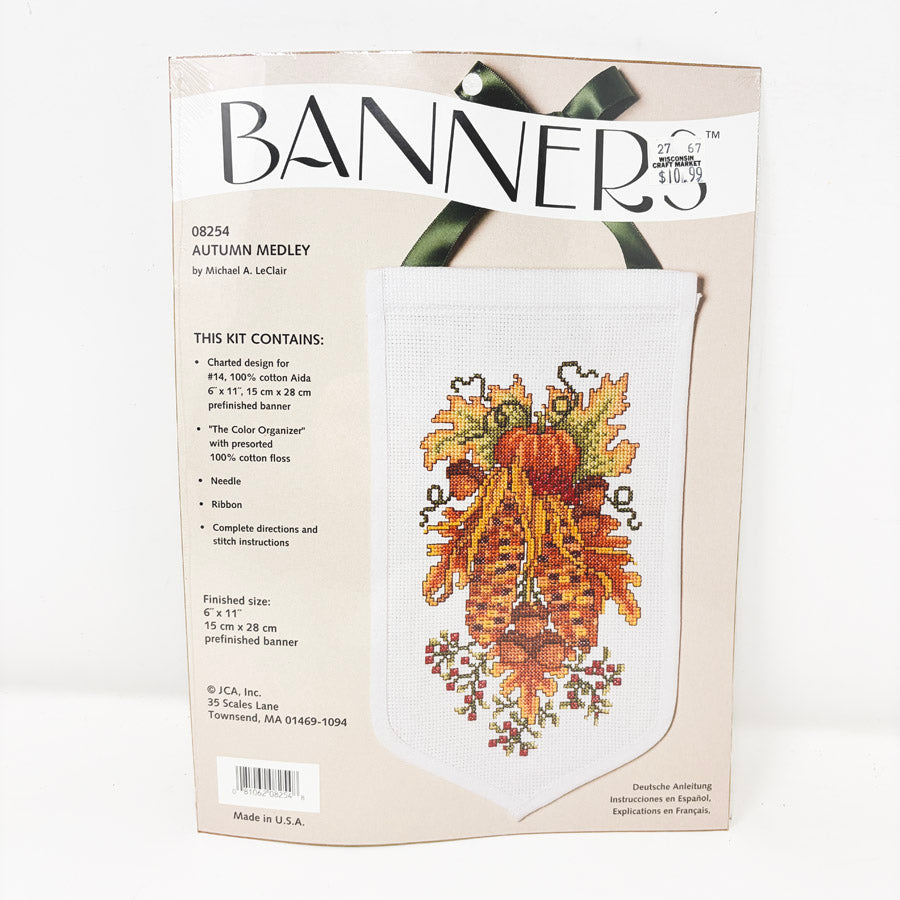 JCA Banners "Autumn Medley" Cross Stitch Kit