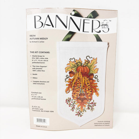 JCA Banners "Autumn Medley" Cross Stitch Kit