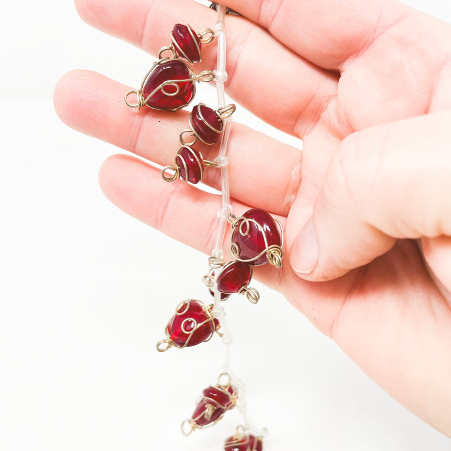 Red Wrapped Bead Strand