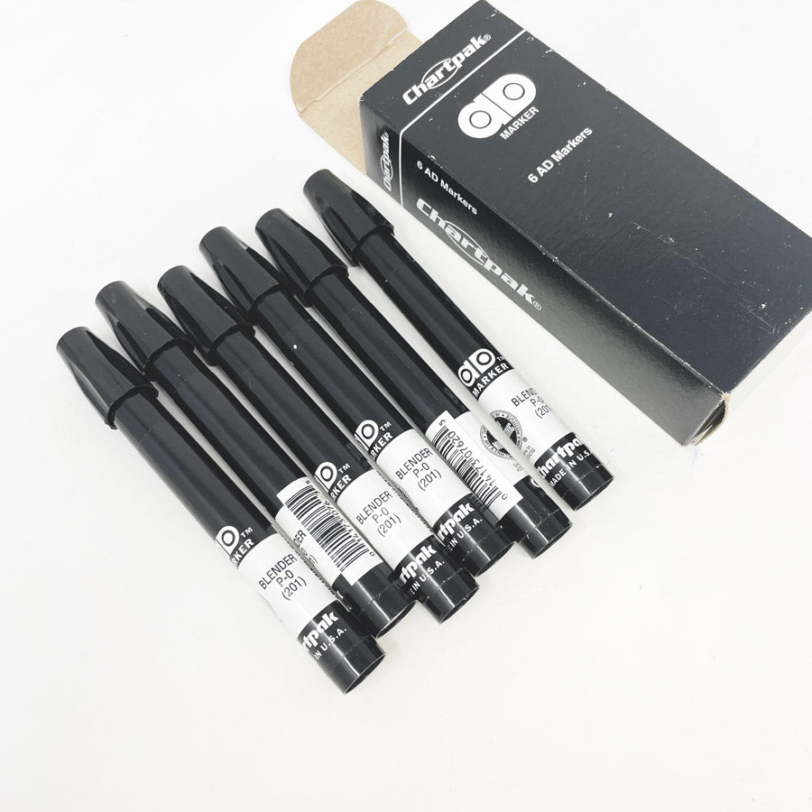 Chartpak AD Chisel Tip Blender Markers - Box of 6