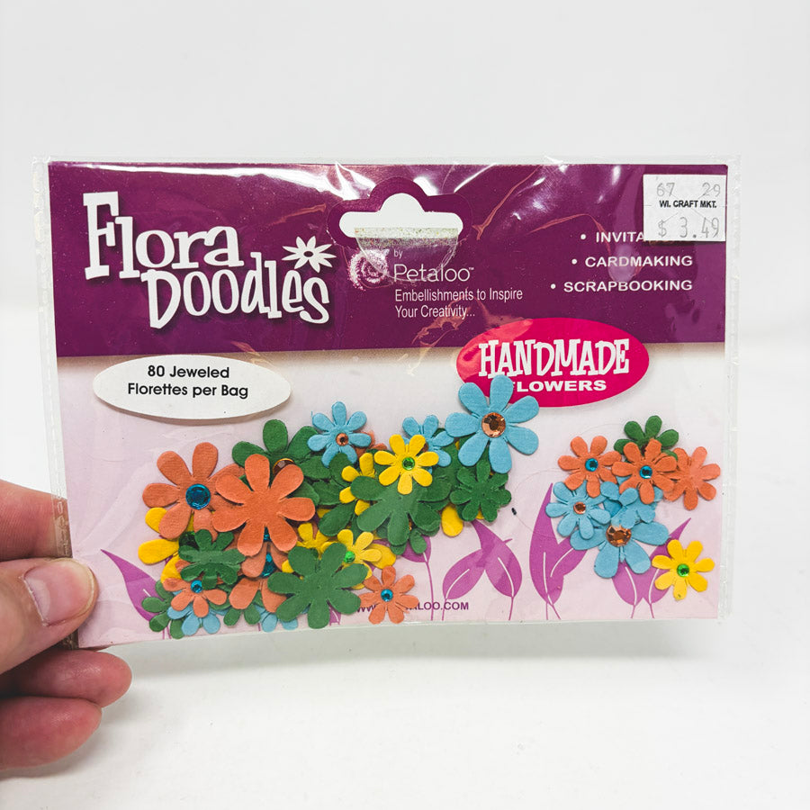 Petaloo Flora Doodles Handmade Paper Flower Embellishments
