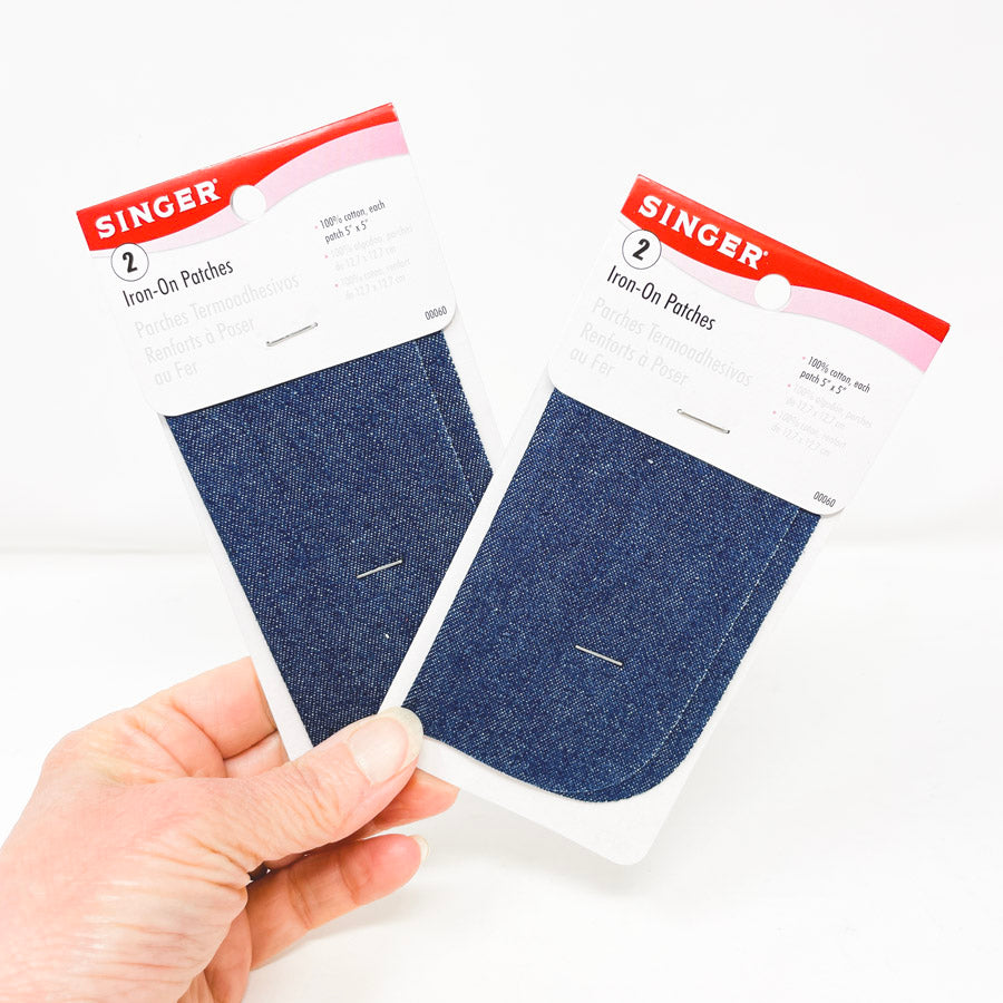 Singer Cotton Denim Iron-On Patches - Set of 2 (1)