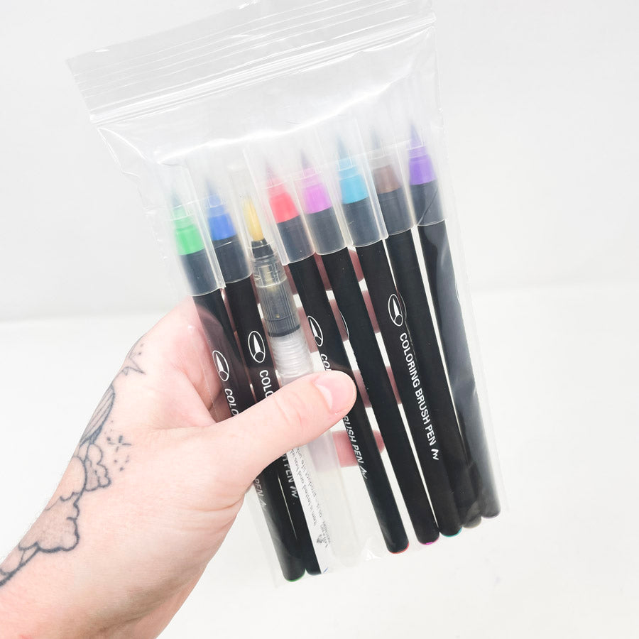 Coloring Brush Pens/Markers with Watercolor Brush