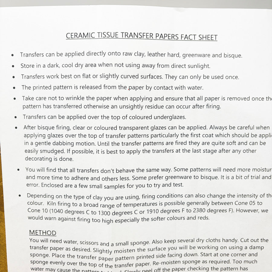 Japan Crafts Ceramic Tissue Transfer Papers