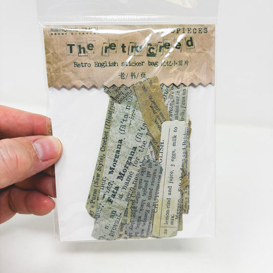 Retro English Sticker Bag