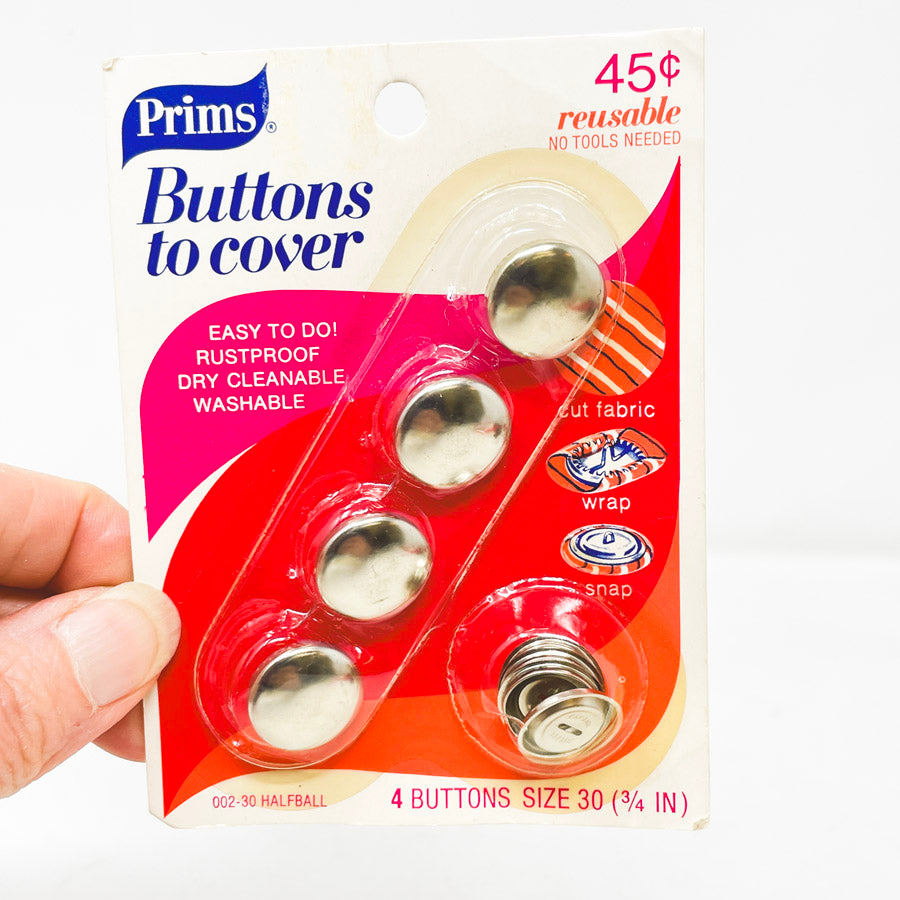 Prims Buttons to Cover - Four 3/4" Half Ball