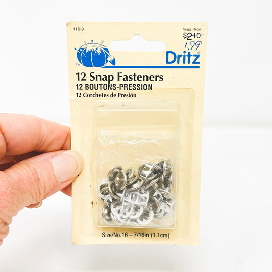 Dritz 12 Snap Fasteners - 7/16"