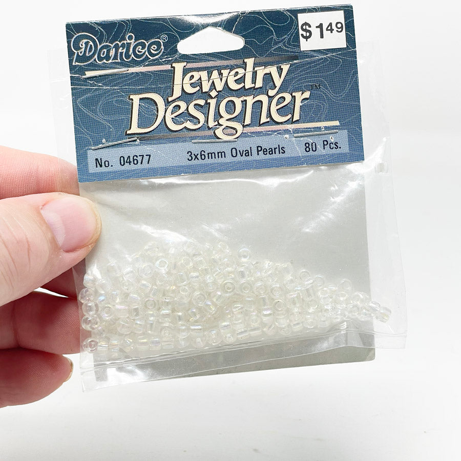 Darice Jewelry Designer 3x6mm Oval Pearl Beads