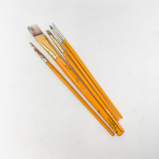 5-Piece Orange Handle Brush Set