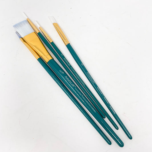 5-Piece Green Handle Brush Set