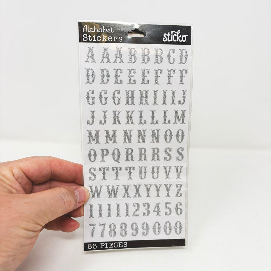 Sticko Silver Glitter Alphabet Stickers (1)