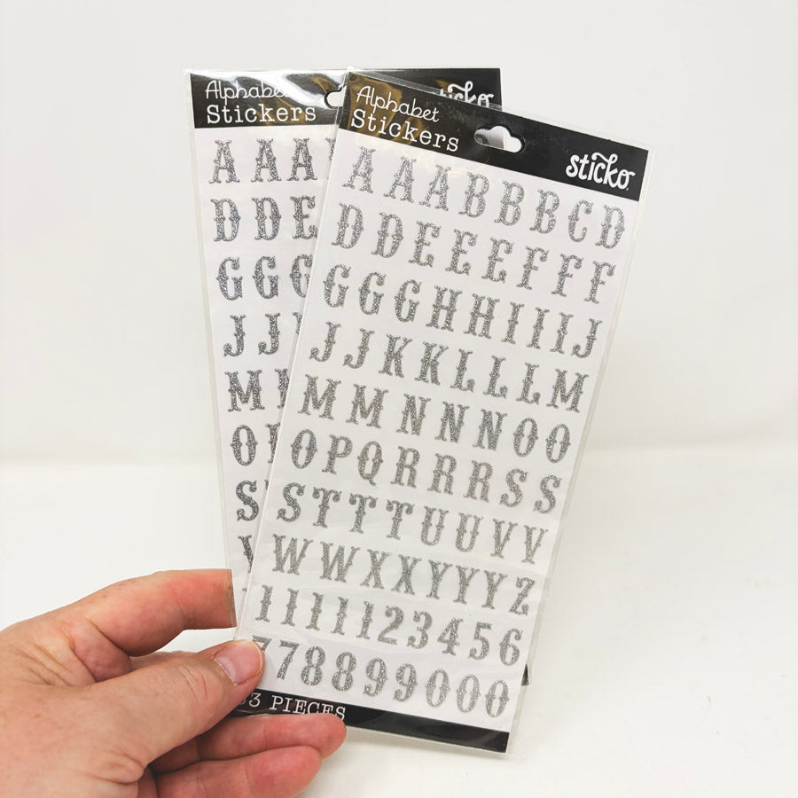 Sticko Silver Glitter Alphabet Stickers (1)