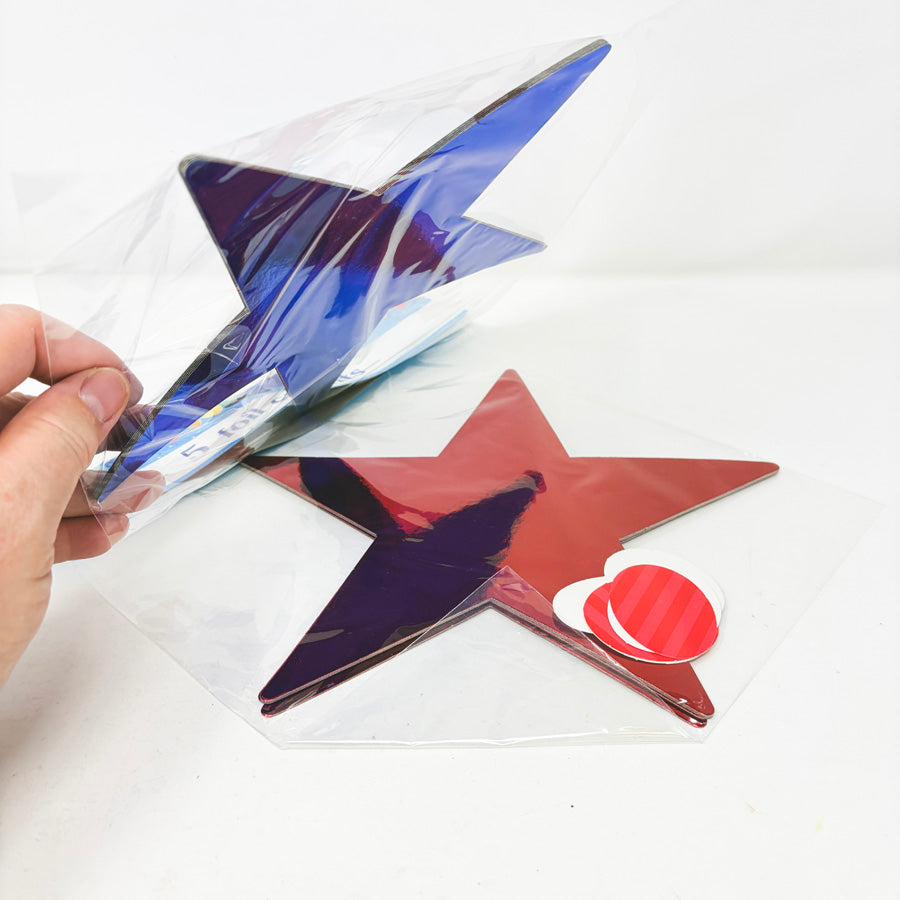 Blue & Red Foil Star Cutouts