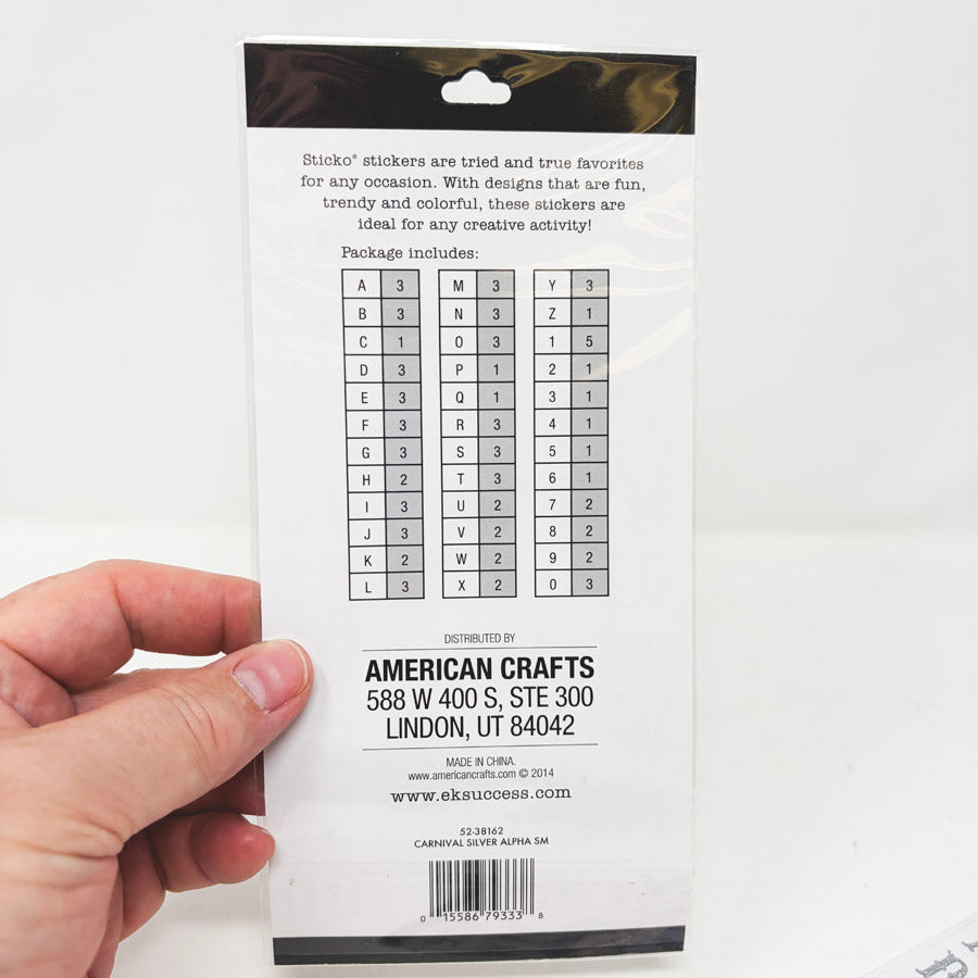 Sticko Silver Glitter Alphabet Stickers (1)