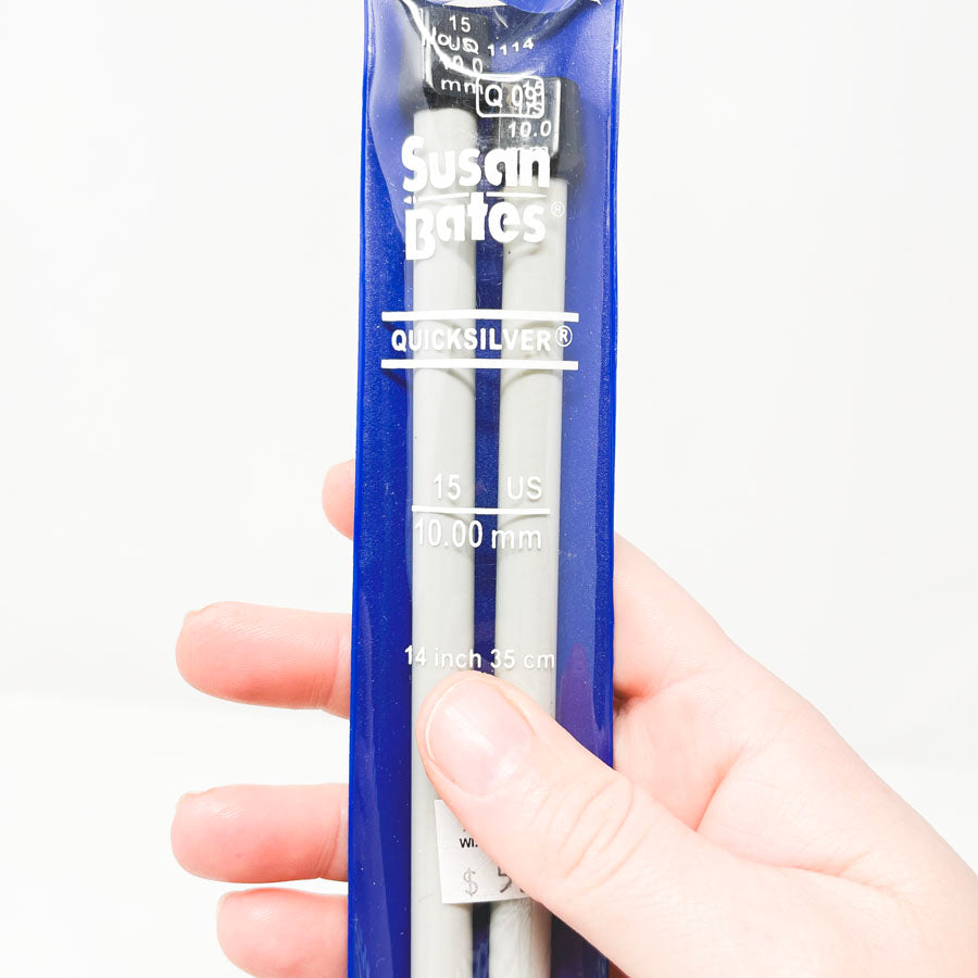Size 15 - Susan Bates Quicksilver 14" Knitting Needles