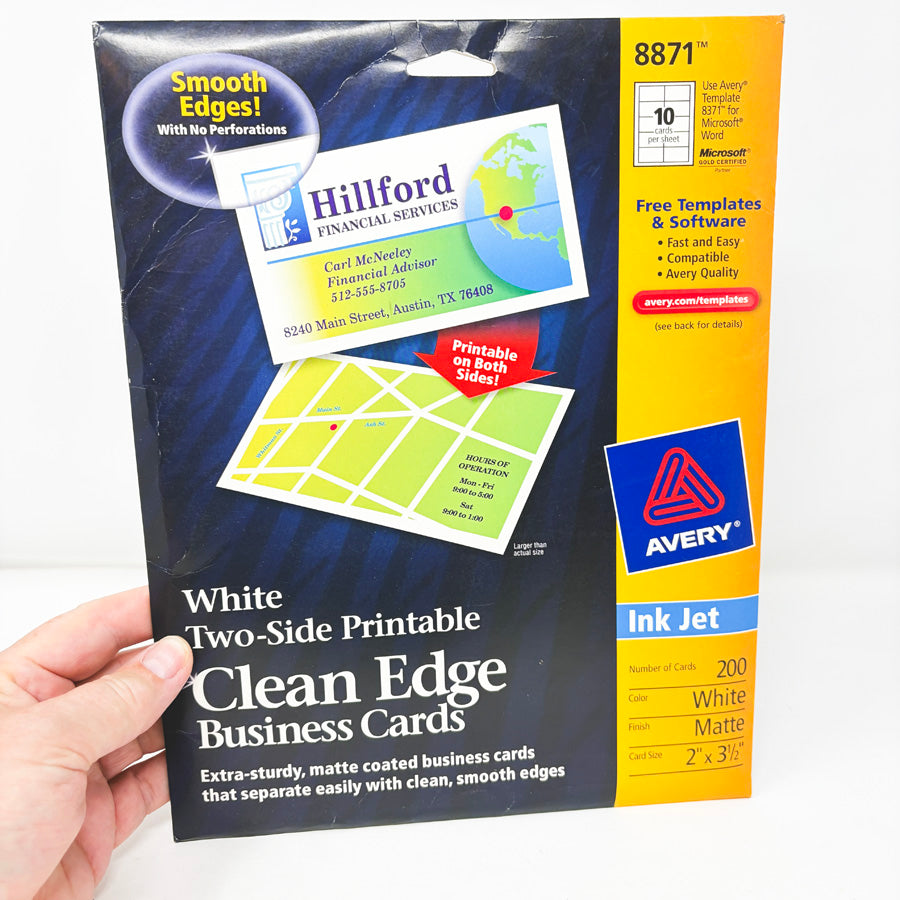 Avery 200 Clean Edge Business Cards 8870 (Sealed)