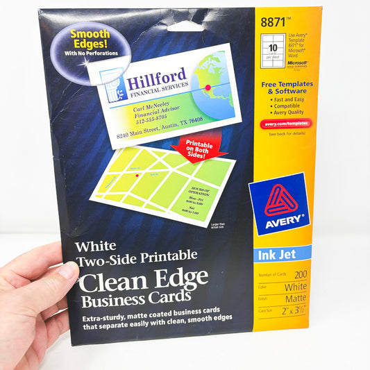 Avery 200 Clean Edge Business Cards 8870 (Sealed)