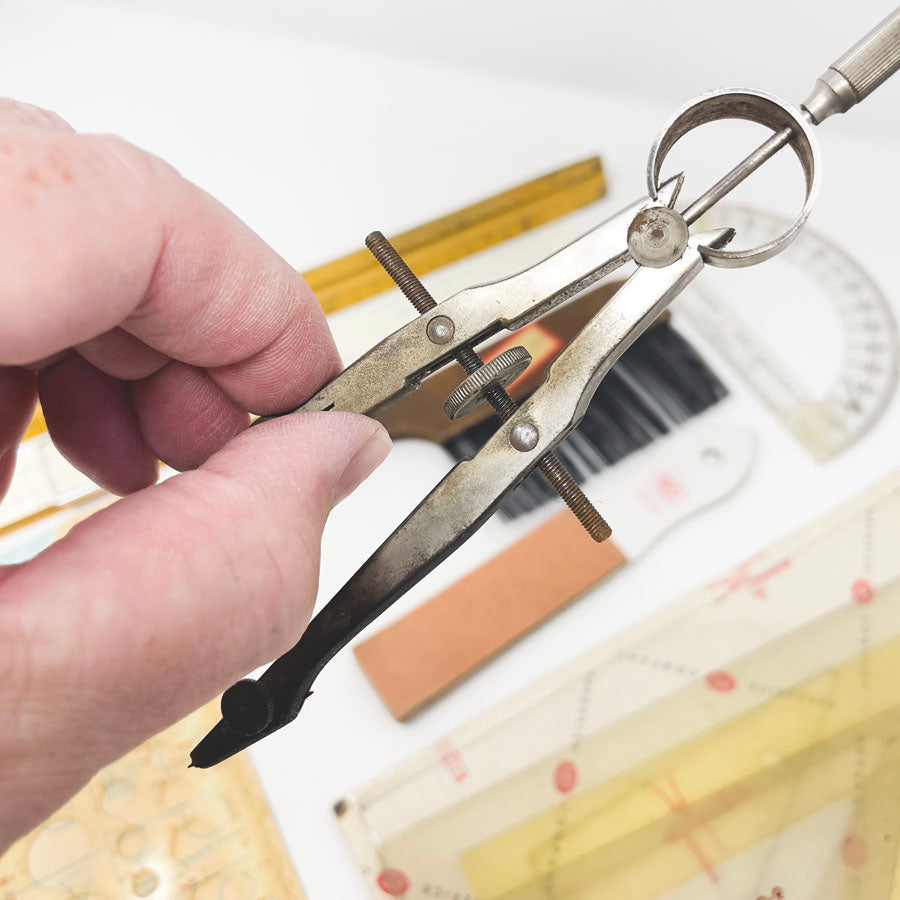 Vintage Drafting Tool & Template Kit