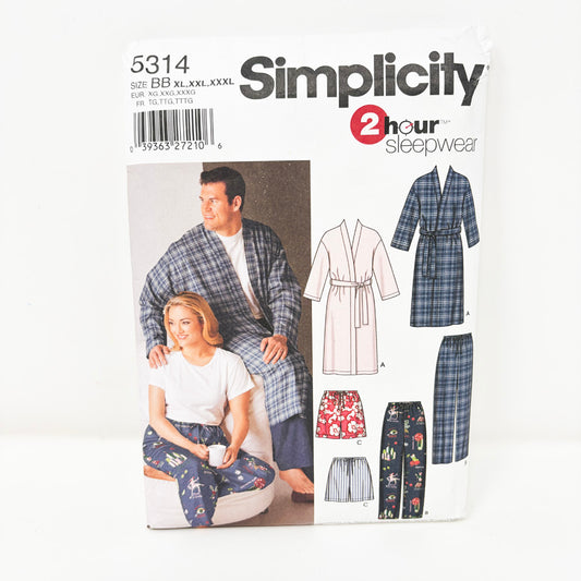 2003 Simplicity Sleepwear Sewing Pattern 5314 - Size XL-XXXL