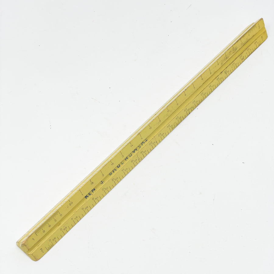Vintage Wood Engineer's Ruler (1)