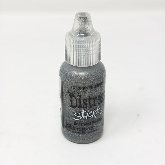 Distress Stickles Glitter Glue Brushed Pewter
