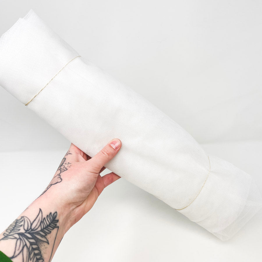 52" x 100" White Tulle