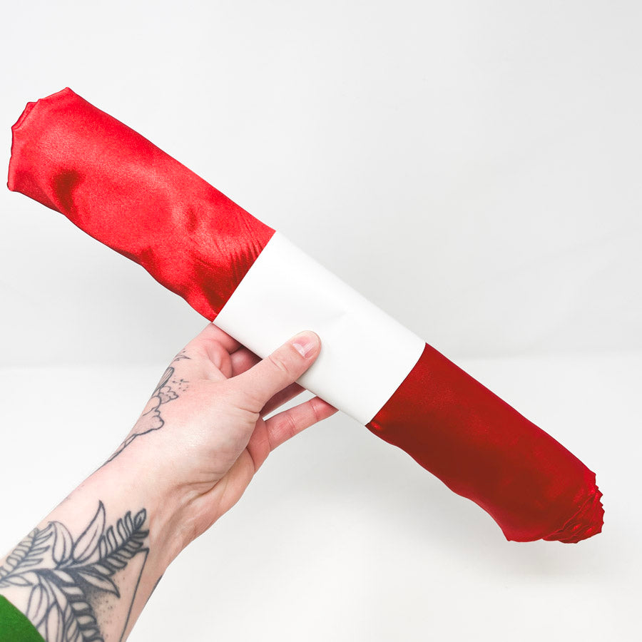 45" x 50" Red Satin Fabric