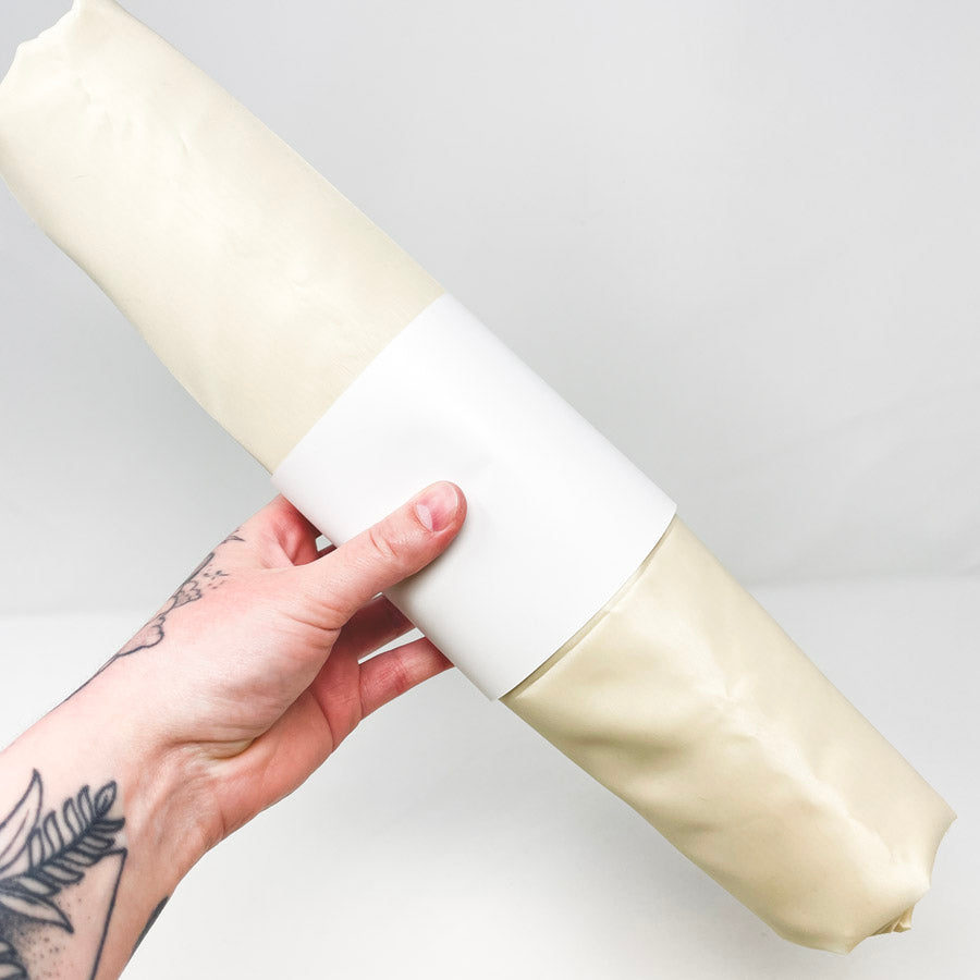 60" x 3.25 Yds Cream Polyester Satiny Fabric