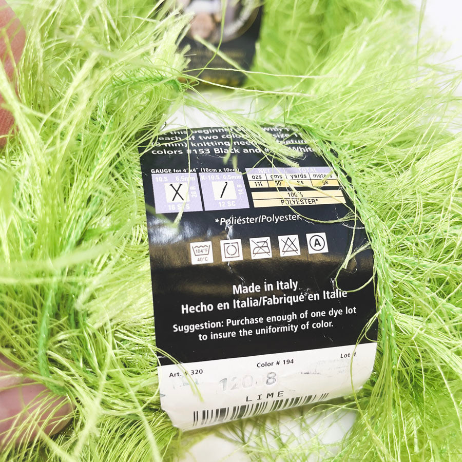 Lion Brand Fun Fur Yarn - Lime (1)