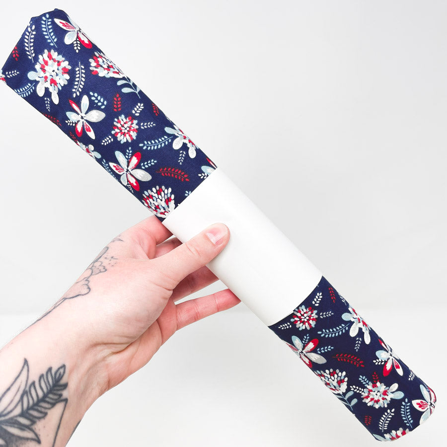 29" x 42" Red/White/Blue Quilter's Showcase Floral Cotton Fabric Remnant