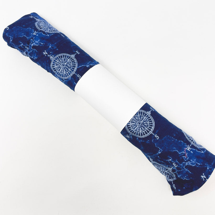 40" x 1 Yd Blue Compass Luxe Flannel Fabric