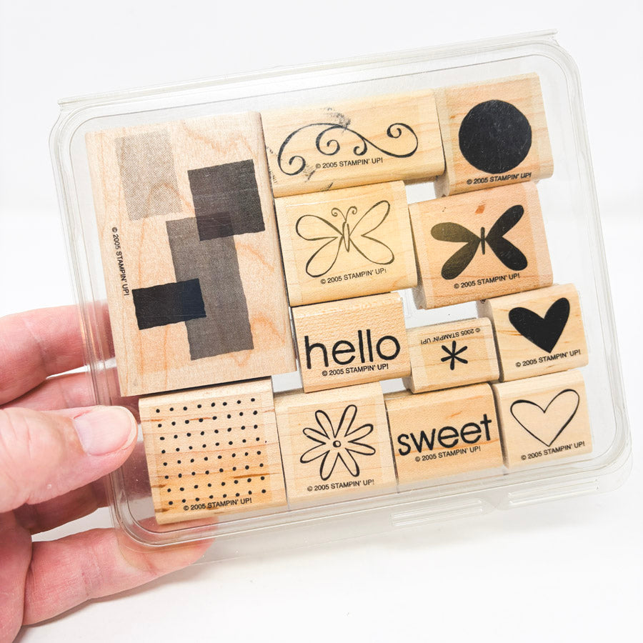 Stampin' Up! Sweet Shapes Wood Back Stamp Set