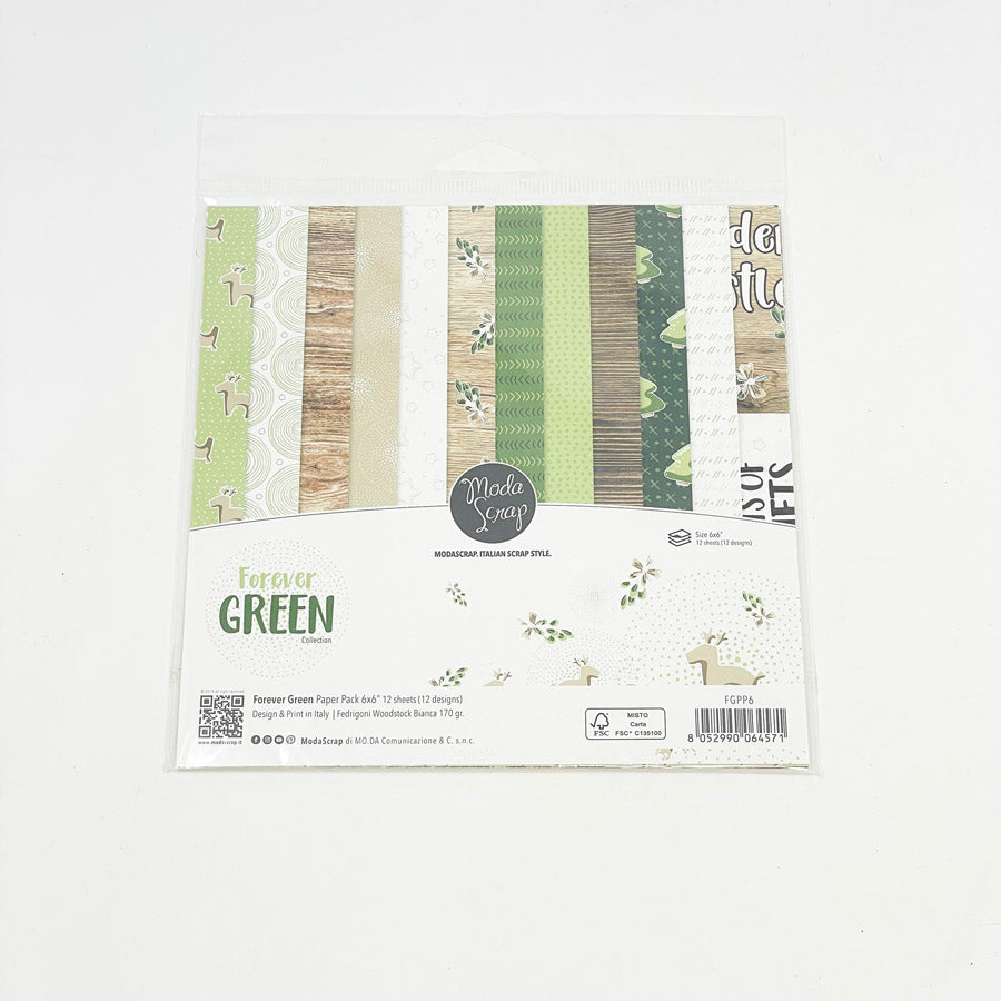 Moda Scrap 6"x6" Forever Green Paper Pack