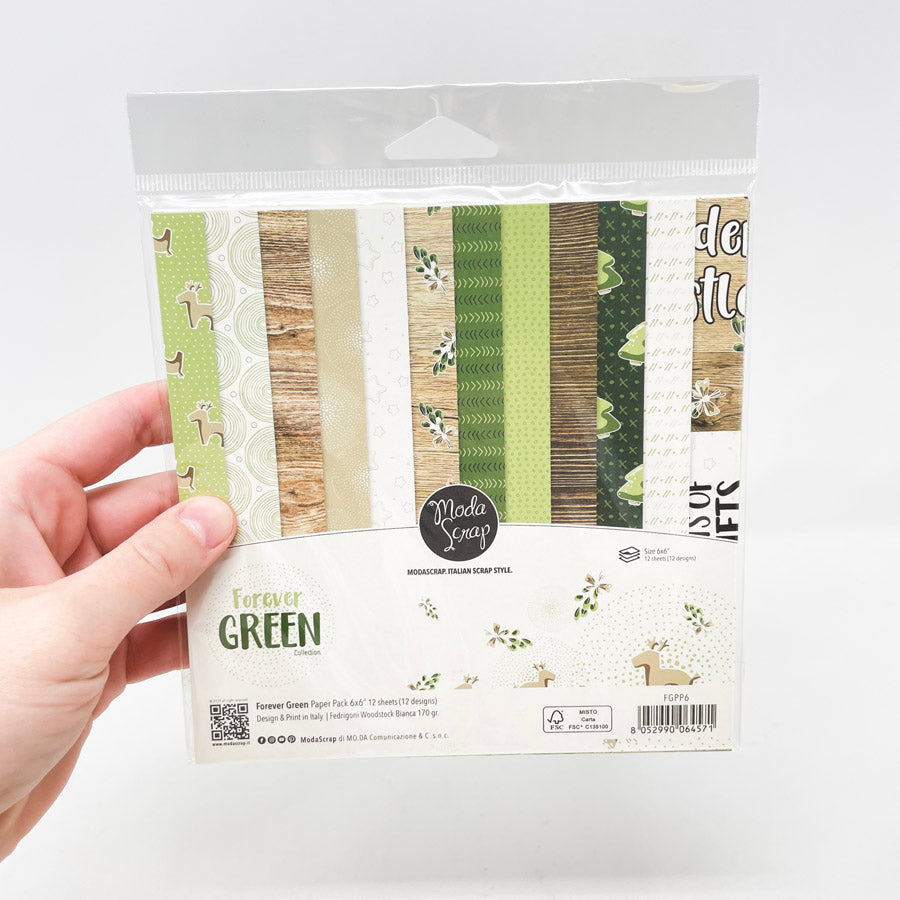 Moda Scrap 6"x6" Forever Green Paper Pack