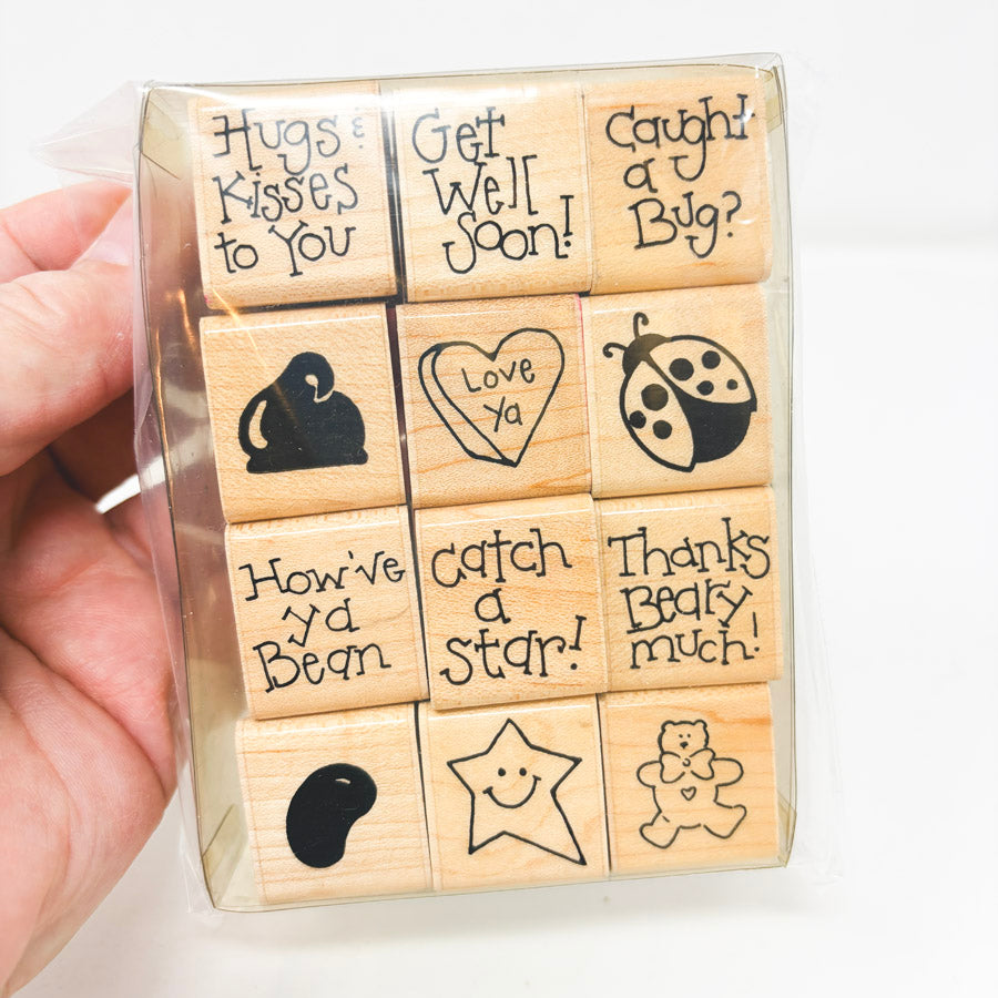 Dots Little Fill Ups Wood Back Stamp Set