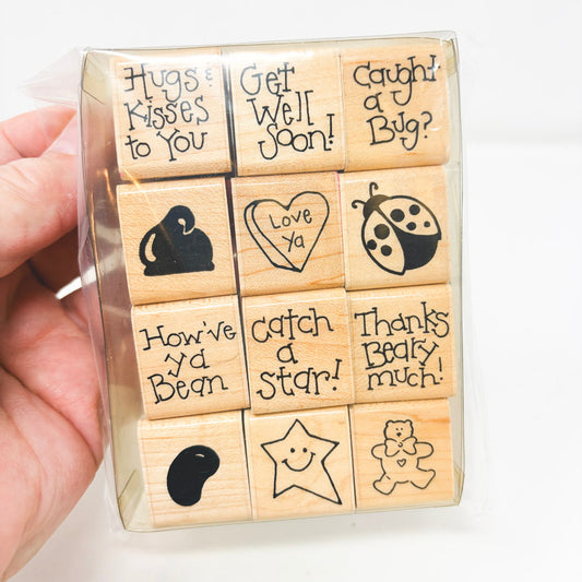 Dots Little Fill Ups Wood Back Stamp Set