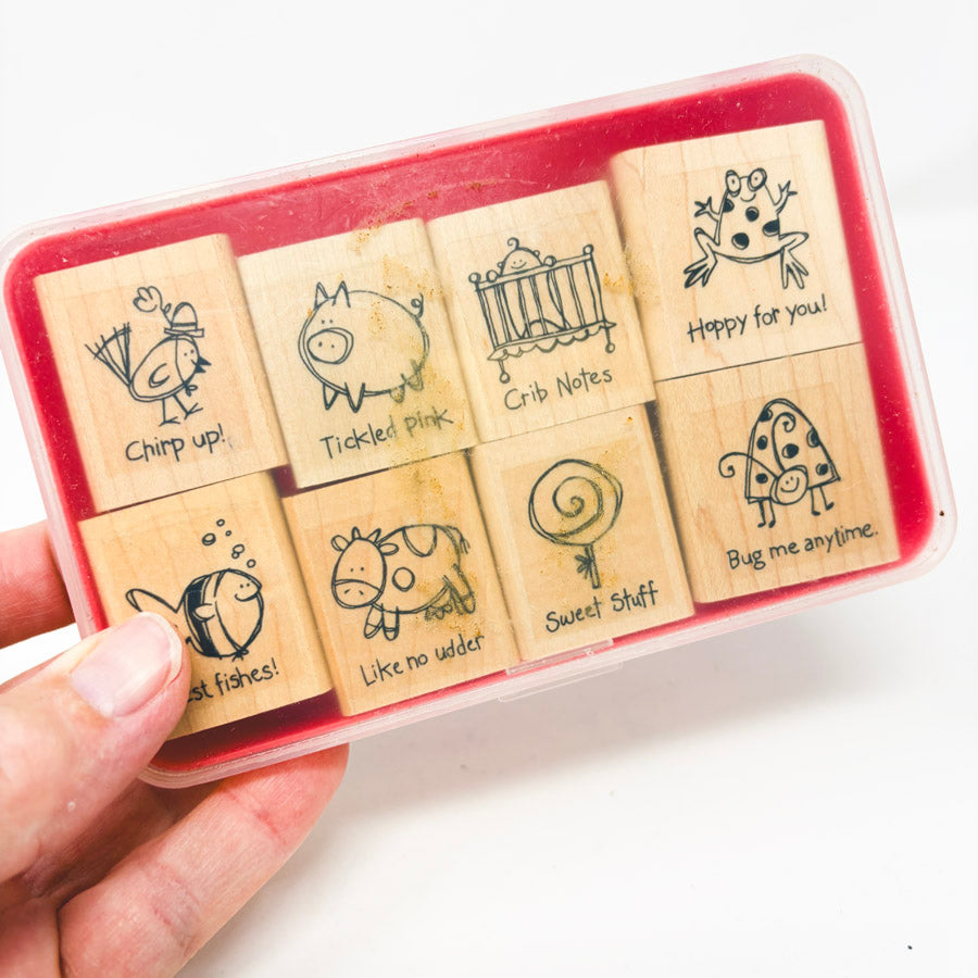 Stampin' Up Very Punny Wood Back Stamp Set