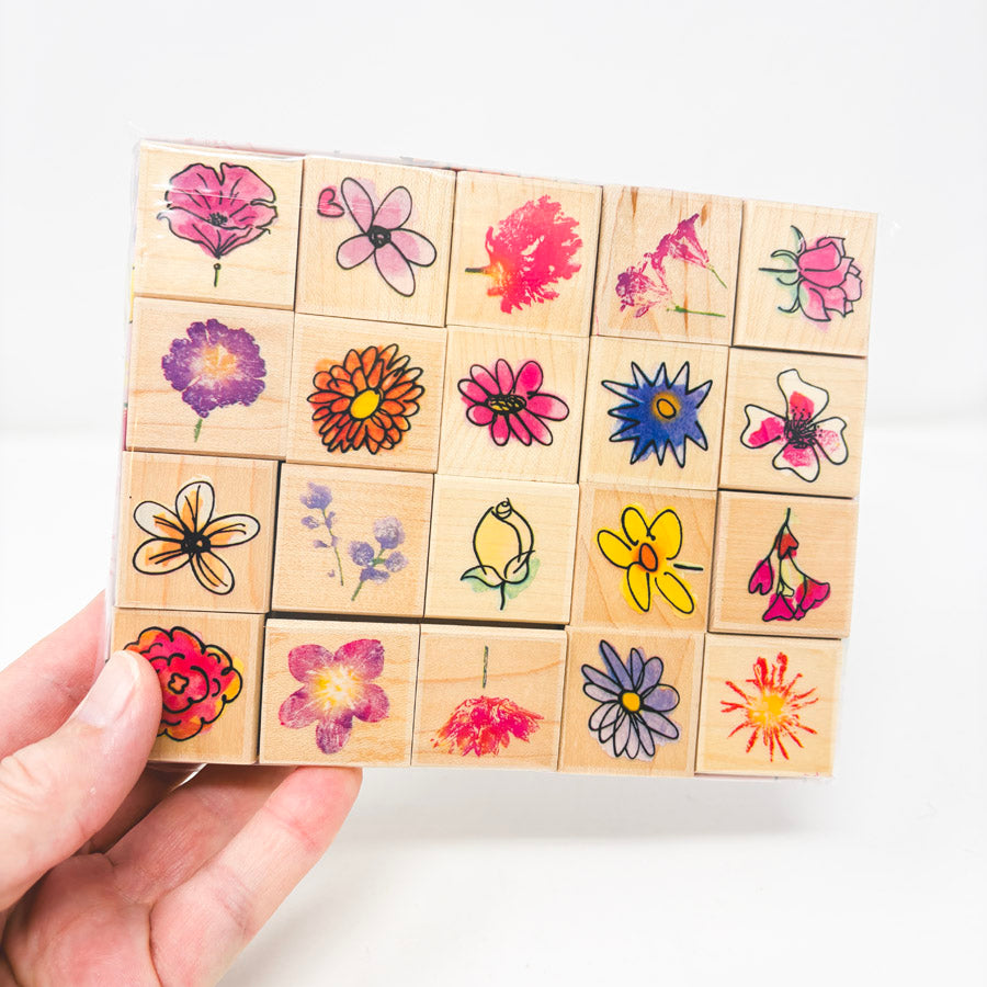 Hero Arts StampBox Blossoms Wood Back Stamp Set