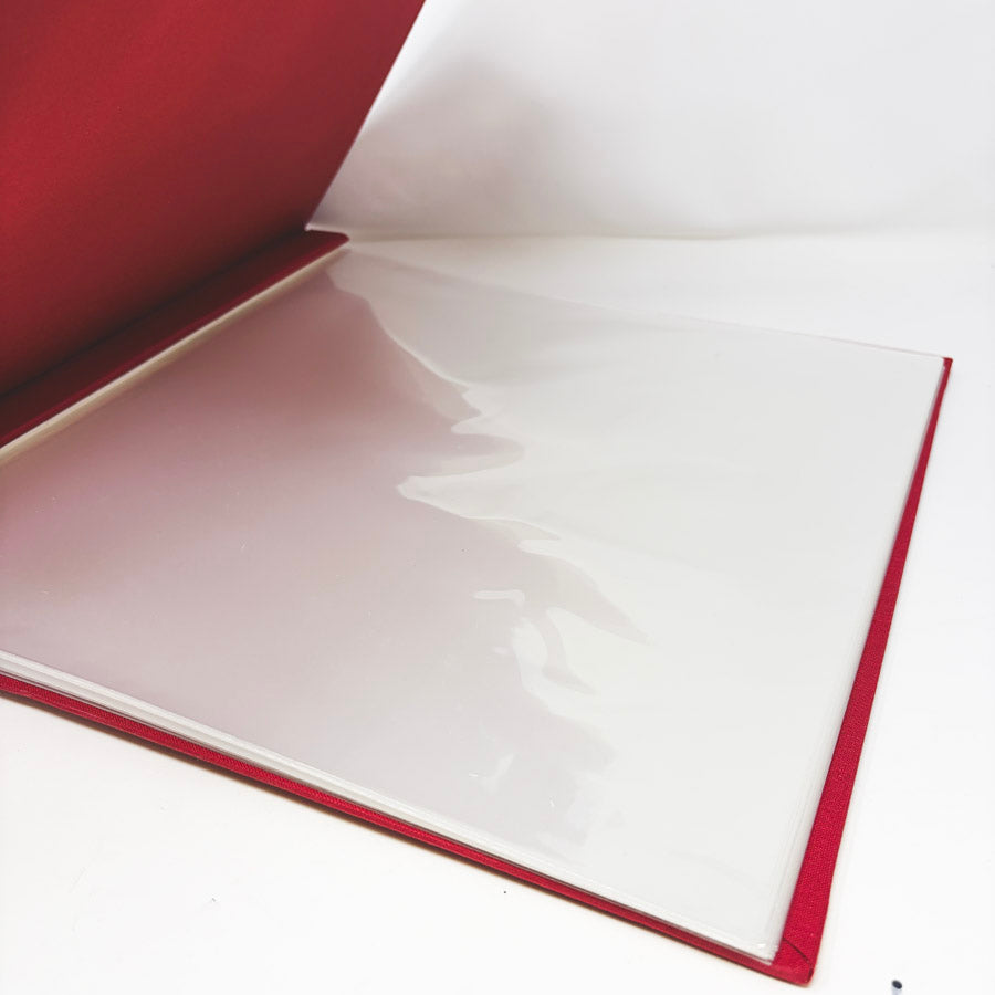Red Three Pane Fabric Covered 12" x 12" Scrapbook