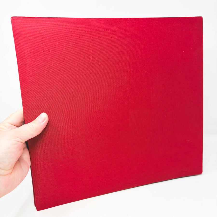 Red Three Pane Fabric Covered 12" x 12" Scrapbook