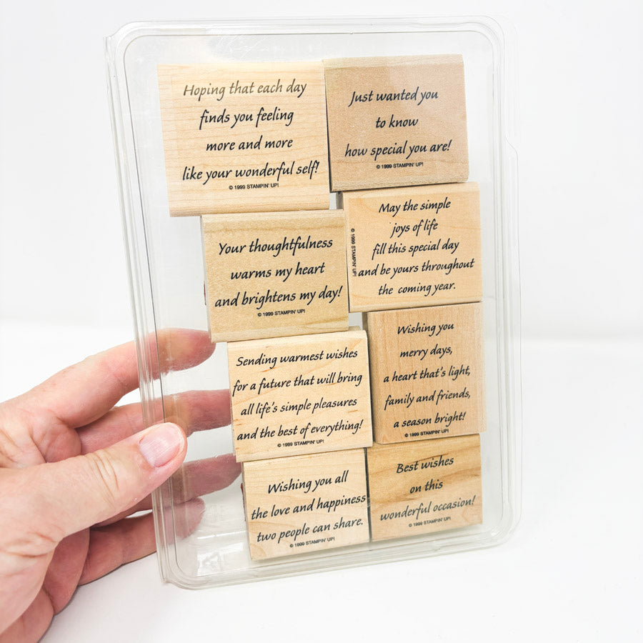 Stampin' Up! Versatile Verses Wood Back Stamp Set