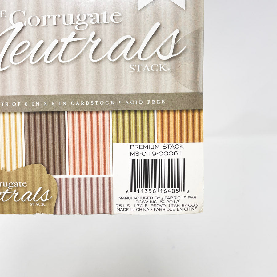 DCWV Corrugated 6"x6" Neutrals Stack